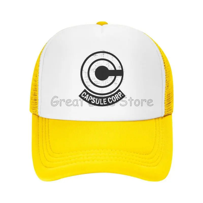 Capsule Corp Mesh-baseballkepsar Unisex Hip-Hop-truckerhatt Anime DBZ Dad Hat Justerbar racingkeps Sommartrucker Snapback-kepsar