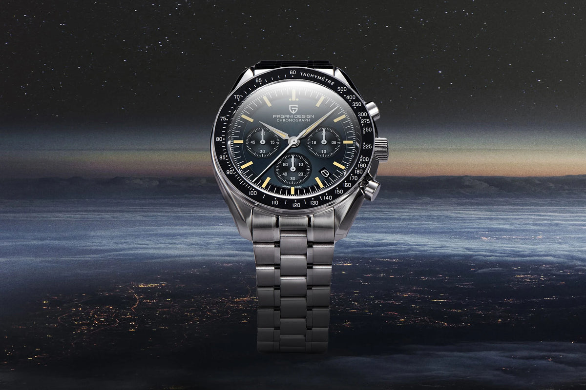 PAGANI DESIGN Nouvelle CK2988 Moon Watches Montre rétro de luxe à quartz pour homme Verre saphir Chronographe de vitesse Montre-bracelet pour homme
