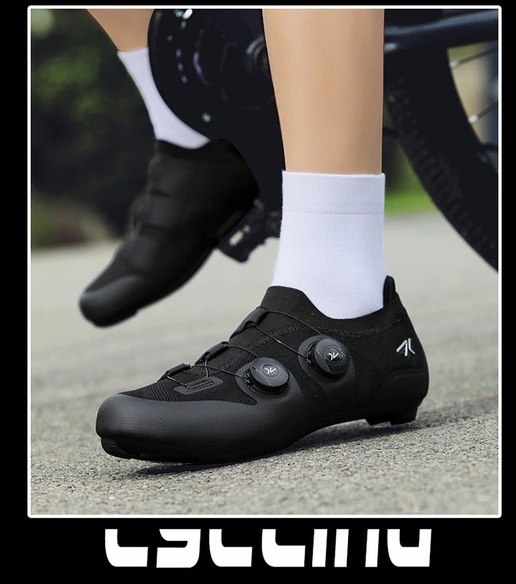 Cyklistické boty na silniční kolo, unisex, HsYixin, prodyšné, se samozamykacím systémem SPD, protiskluzové, závodní boty na silniční kolo, ploché, MTB, cyklistické tenisky