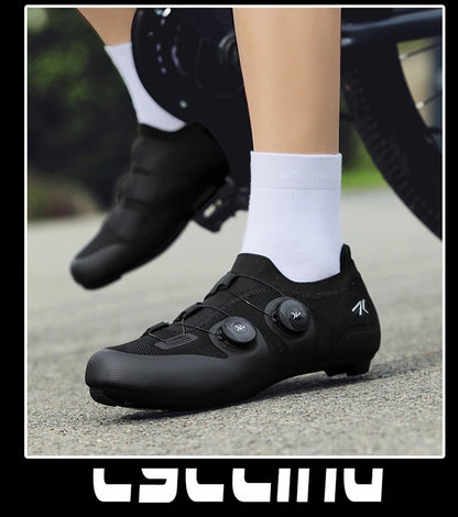 Cyklistické boty na silniční kolo, unisex, HsYixin, prodyšné, se samozamykacím systémem SPD, protiskluzové, závodní boty na silniční kolo, ploché, MTB, cyklistické tenisky