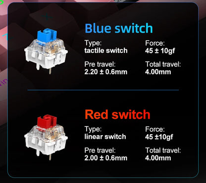APAYADO K61 Mini Mechanical Keyboard,Wired,61 Keys,Phantom RGB, Black/White Red/Blue Mechanical Switch for Gaming,60% Portable