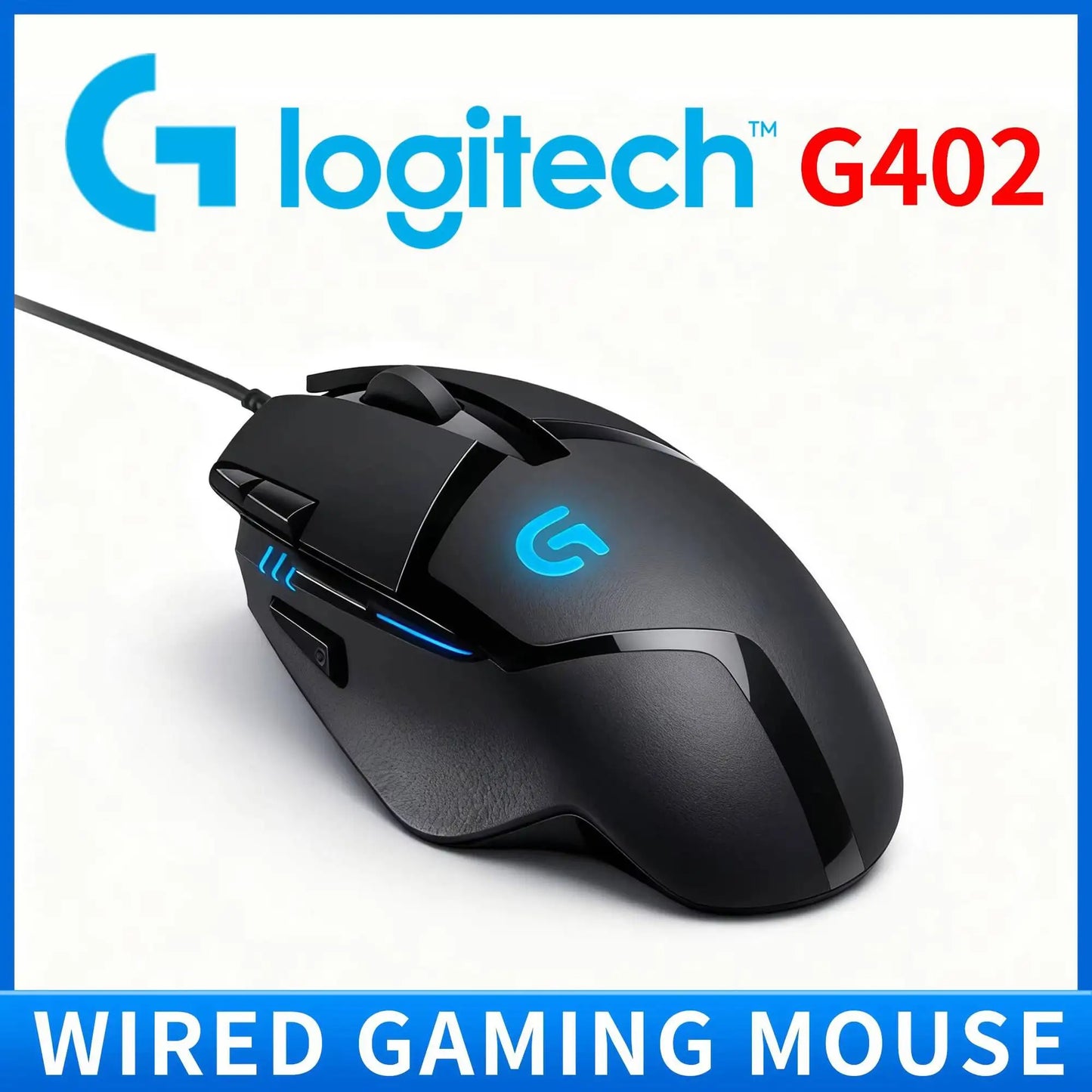 Herní myš Logitech G402 Fusion Engine Tech, 4 nastavení DPI, 32bitový procesor, protiskluzové provedení pro profesionální soutěžní hraní