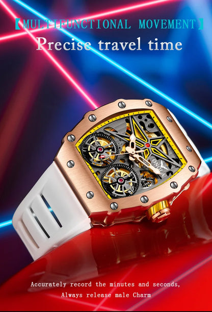 2022 New ONOLA Men Watch Automatic Mechanical Watch for Men Business Sport Wristwatch Luminous Waterproof Leather Belt Clock