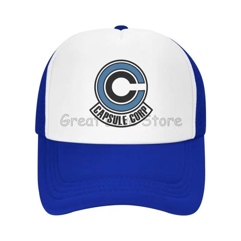 Capsule Corp Mesh-baseballkepsar Unisex Hip-Hop-truckerhatt Anime DBZ Dad Hat Justerbar racingkeps Sommartrucker Snapback-kepsar