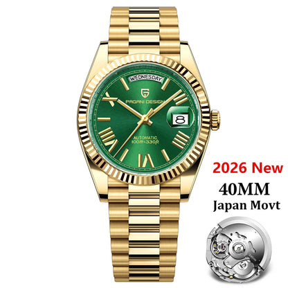 PAGANI DESIGN 2026 New Rose Gold Blue DD40 Luxury Automatic Watch Men Mechanical Wristwatch Mens Sapphire glass Waterproof Watch