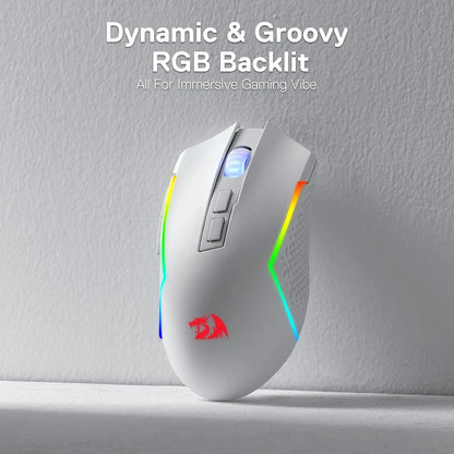 Redragon M693 ασύρματο/ενσύρματο BT & 2.4G Bluetooth gaming ποντίκι 8000 DPI με σύνδεση 3 λειτουργιών και οπίσθιο φωτισμό RGB για PC/Mac/Laptop