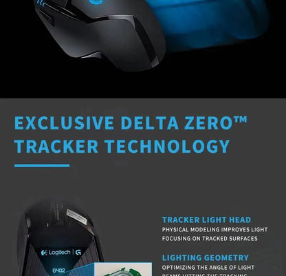 Herní myš Logitech G402 Fusion Engine Tech, 4 nastavení DPI, 32bitový procesor, protiskluzové provedení pro profesionální soutěžní hraní
