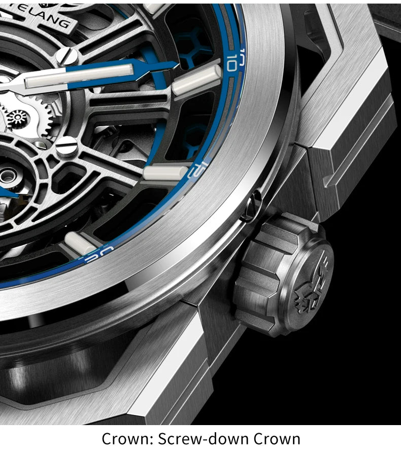 Yelang V1216 Men Watch Luxury Brand Watch 42mm Hollow Dial Japan MIYOTA 8N40 Automatic Movement 100M Waterproof Watch Luminous