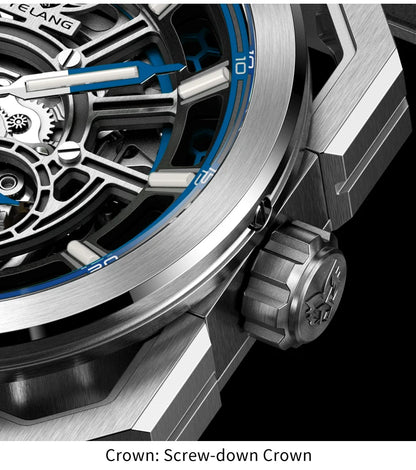 Yelang V1216 Men Watch Luxury Brand Watch 42mm Hollow Dial Japan MIYOTA 8N40 Automatic Movement 100M Waterproof Watch Luminous