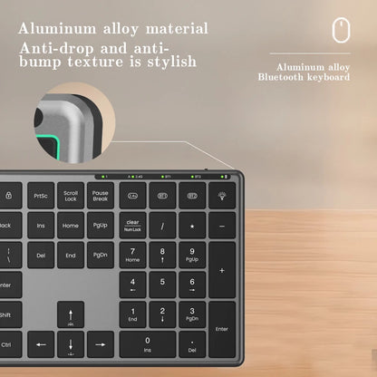 Backlight Bluetooth Keyboard Multi-Device Full Size Wireless Keyboard with Number Pad, Rechargeable Slim Multimedia Keyboard