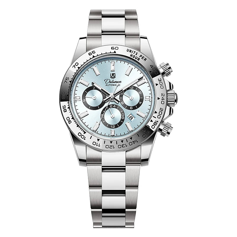 Watch For Men Luxury Stainless Steel Clock Fashion Casual Multi-functional Design Automatic Mechanical Wristwatch