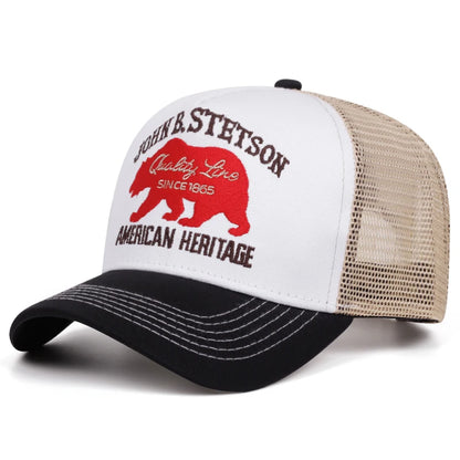 Kreative neue Baseballkappe STETSON Red Bear Truck-Kappe Outdoor-Sport-Sonnenkappe Street-Hip-Hop-Kappe Alltags-Pendler-Netzkappe