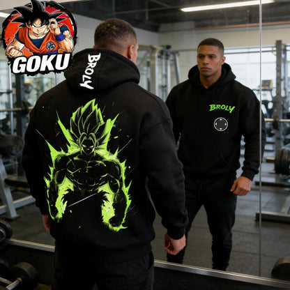 Φούτερ με κουκούλα 2026 Φθινόπωρο Χειμώνας Dragon Ball Retro Gym 100% βαμβάκι με τύπωμα Broly, oversized fitness streetwear για άνδρες, γυναίκες, ενήλικες και παιδιά