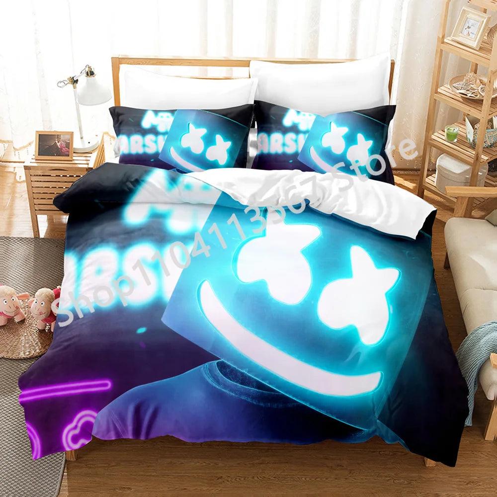 Battle Royale F-Fortnite 3PCS Bedding Set Kids Duvet Cover Quilt Pillowcase Double Size Victory Game Bedroom Linen Decoration