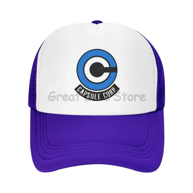 Capsule Corp Mesh-baseballkepsar Unisex Hip-Hop-truckerhatt Anime DBZ Dad Hat Justerbar racingkeps Sommartrucker Snapback-kepsar
