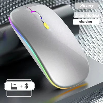 Wireless Mouse Rechargeable Dual Modes Bluetooth-compatible 2.4G USB Computer Mice For Laptop iPad Tablet Notebook Gaming Mouse