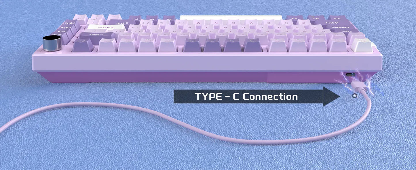 MageGee SKY81 75% Mechanical Gaming Keyboard, RGB Gasket Hot Swappable Wired Custom Creamy Sound Dampening Keyboard with Knob