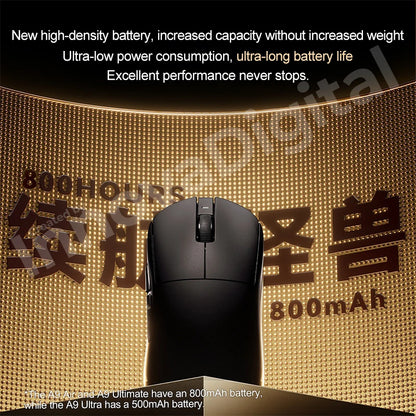 ATK Dragonfly A9 Ultimate Ασύρματο Gaming Mouse A9 Air PAW3950 Εξαιρετικά Ελαφρύ Εργονομικό Ποντίκι E-sports για Gamer FPS CSGO A9 Ultra