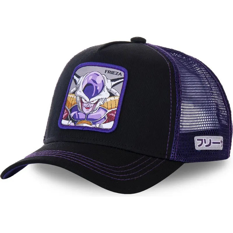 Dragon Ball Son Goku-Kappe, Sommer-Reisekappe mit Schirm, Herren-Kappe mit Stickerei, im Hip-Hop-Stil, Sonnenvisier, verstellbare Trucker-Kappe aus Netzstoff