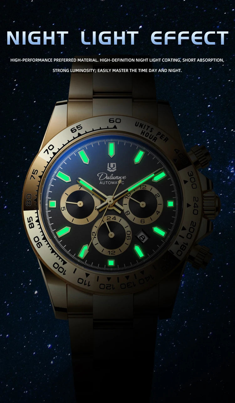 Watch For Men Luxury Stainless Steel Clock Fashion Casual Multi-functional Design Automatic Mechanical Wristwatch