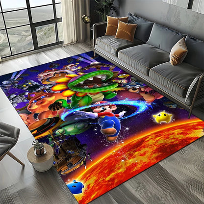 Retro Mario Cartoon  Area Rug,Carpet Rug for Home Living Room Bedroom Sofa Doormat Decor,Kids Play  Floor Mat