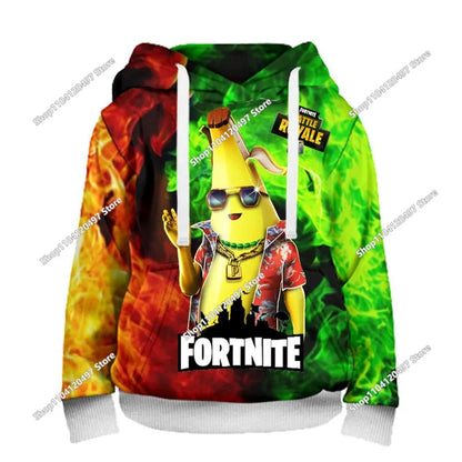 Παιδικές μπλούζες με κουκούλα Fortnite Cartoon, casual φούτερ με κουκούλα για το φθινόπωρο, ανδρικά μαλακά φούτερ με τσέπη, φαρδιές ανδρικές μπλούζες με μακριά μανίκια