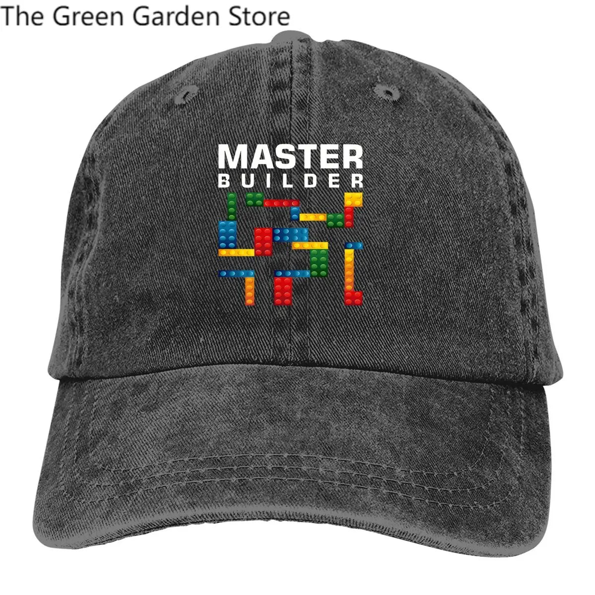Bausteine – Mehrfarbige Herren-Kappe mit Schirm – Cool Master Builder – Bausteine – Personalisierte Schutzkappen mit Schirm