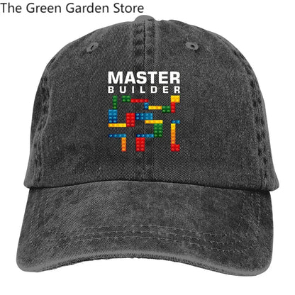 Bausteine – Mehrfarbige Herren-Kappe mit Schirm – Cool Master Builder – Bausteine – Personalisierte Schutzkappen mit Schirm