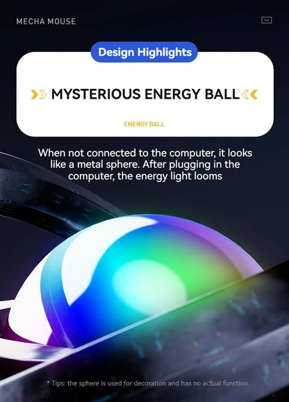 Inphic W9P Wired Mouse Mecha Style 12800DPI Adjustment RGB Lighting Effect Macro Programming E-sports Office Usb Mouse