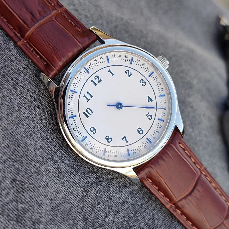 Single needle independent blue needle minimalist fashion personality sapphire mirror waterproof quartz watch for men