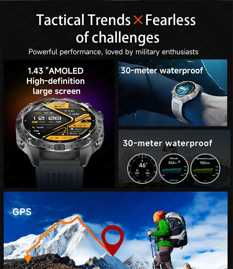 Smart Watch Men GPS Track High End watch Swim Waterproof Watches six axis sensor Sports 2GB Memory GPS Map Compass Smartwatch