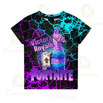 Fortnite Victory Royale Ninja Fashion 3D T-Shirts Summer Short Sleeve Children Clothing Cartoon Print Baby Clothes Kids T Shirt