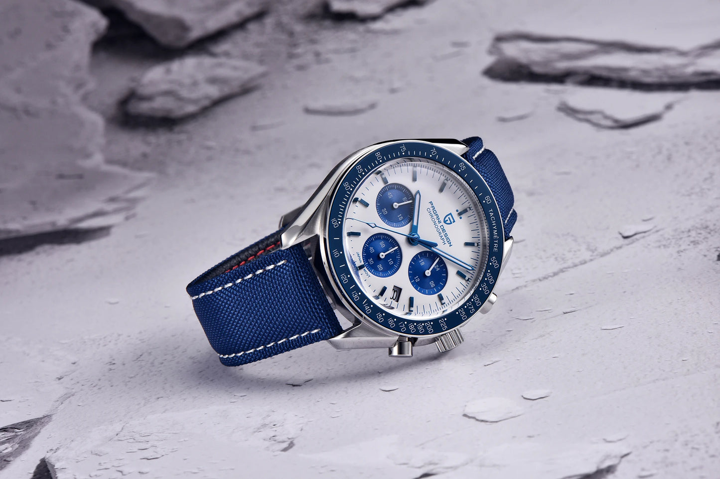 PAGANI DESIGN 2026 New Saturn Men's Watches Quartz Watch For Men Light Tan Sport Chronograph AR Sapphire Crystal Wrist Watch Men