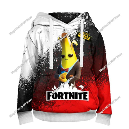 Παιδικές μπλούζες με κουκούλα Fortnite Cartoon, casual φούτερ με κουκούλα για το φθινόπωρο, ανδρικά μαλακά φούτερ με τσέπη, φαρδιές ανδρικές μπλούζες με μακριά μανίκια