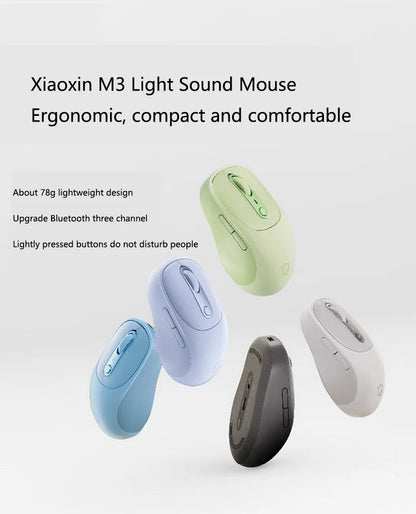 Mouse Lenovo Xiaoxin Bluetooth Wireless Mouse M3 Twilight Gray Light Sound Three Bluetooth Office Mouse