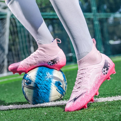 Muške i ženske nogometne kopačke visokog profila, neklizajuće nogometne tenisice, prozračne tenisice za futsal trening, gležnjače za nogomet na vanjskoj travi