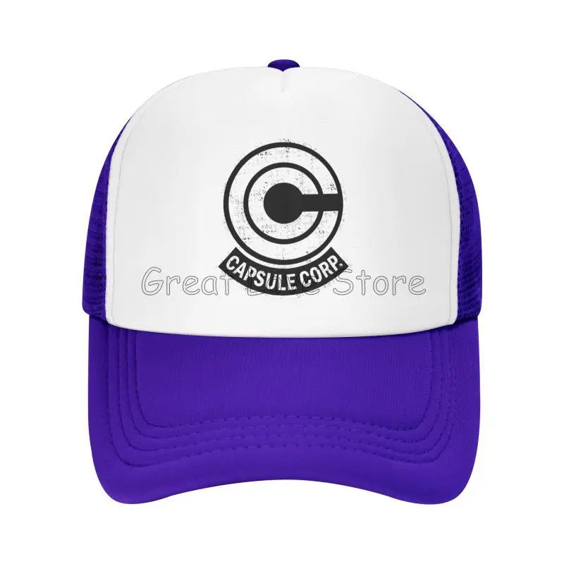 Capsule Corp Mesh-baseballkepsar Unisex Hip-Hop-truckerhatt Anime DBZ Dad Hat Justerbar racingkeps Sommartrucker Snapback-kepsar