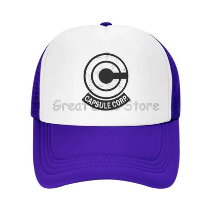 Capsule Corp Mesh-baseballkepsar Unisex Hip-Hop-truckerhatt Anime DBZ Dad Hat Justerbar racingkeps Sommartrucker Snapback-kepsar