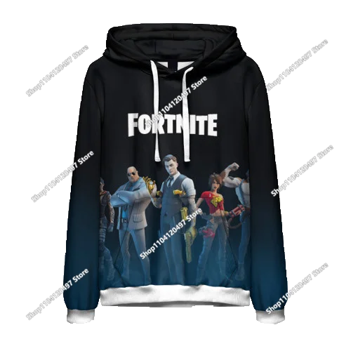 Fortnite облекло за двойки – мъжки и дамски суитшърт, детски ежедневен худи с принт, за ученици, спорт на открито, изчистен модел с дълъг ръкав