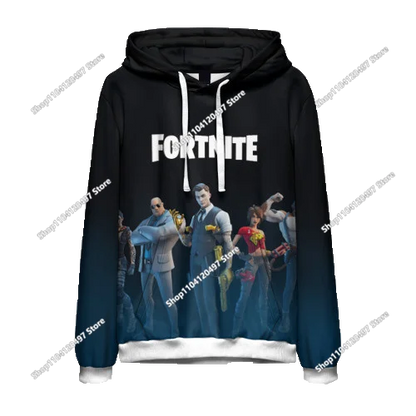 Fortnite облекло за двойки – мъжки и дамски суитшърт, детски ежедневен худи с принт, за ученици, спорт на открито, изчистен модел с дълъг ръкав