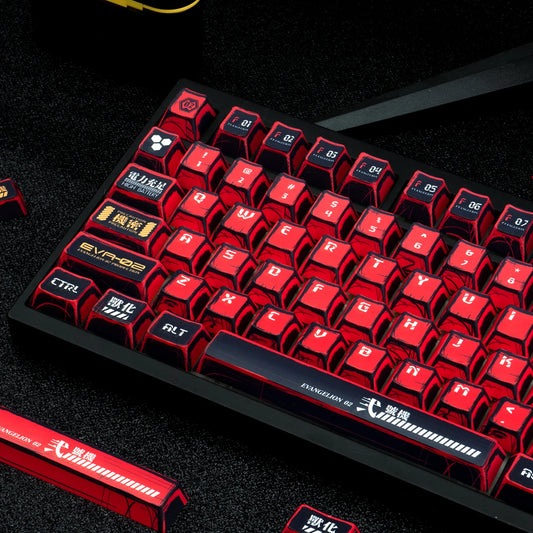 Manga Red Black Cherry Keycap Kit PBT 129 Key Mx Switch HI75 HI8 68 F99 104 64 Wooting Mechanical Keyboard