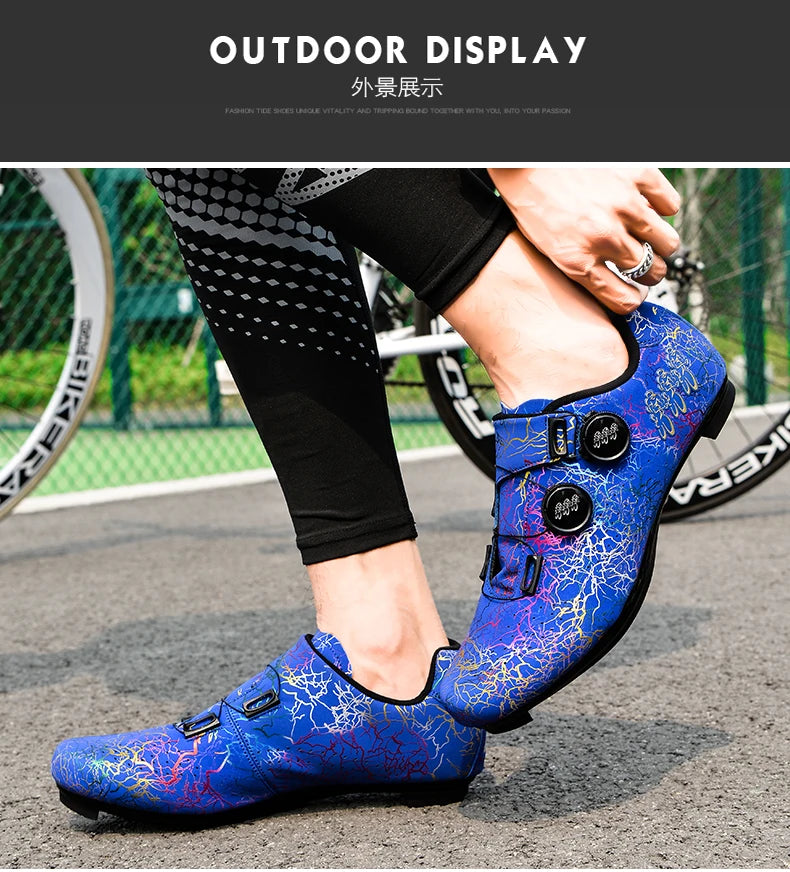 Scarpe da ciclismo professionali per bici da strada da uomo da gara con chiusura automatica, scarpe da ciclismo da donna con tacchetti SPD