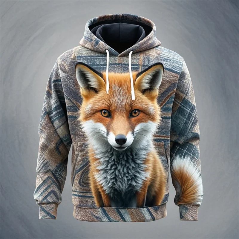 Autumn Fox Animal Graphic 3D Print Hoodies Women Men Fashion Long Sleeve Hooded Sweatshirts Streetwear Pullovers Female Clothing