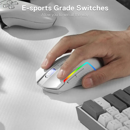 Redragon M693 ασύρματο/ενσύρματο BT & 2.4G Bluetooth gaming ποντίκι 8000 DPI με σύνδεση 3 λειτουργιών και οπίσθιο φωτισμό RGB για PC/Mac/Laptop