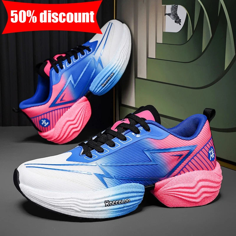 Couple Sports Shoes Professional Marathon Comfortable Jogging Shock-absorbing Training Shoes High Rebound Anti Slip Racing Shoes