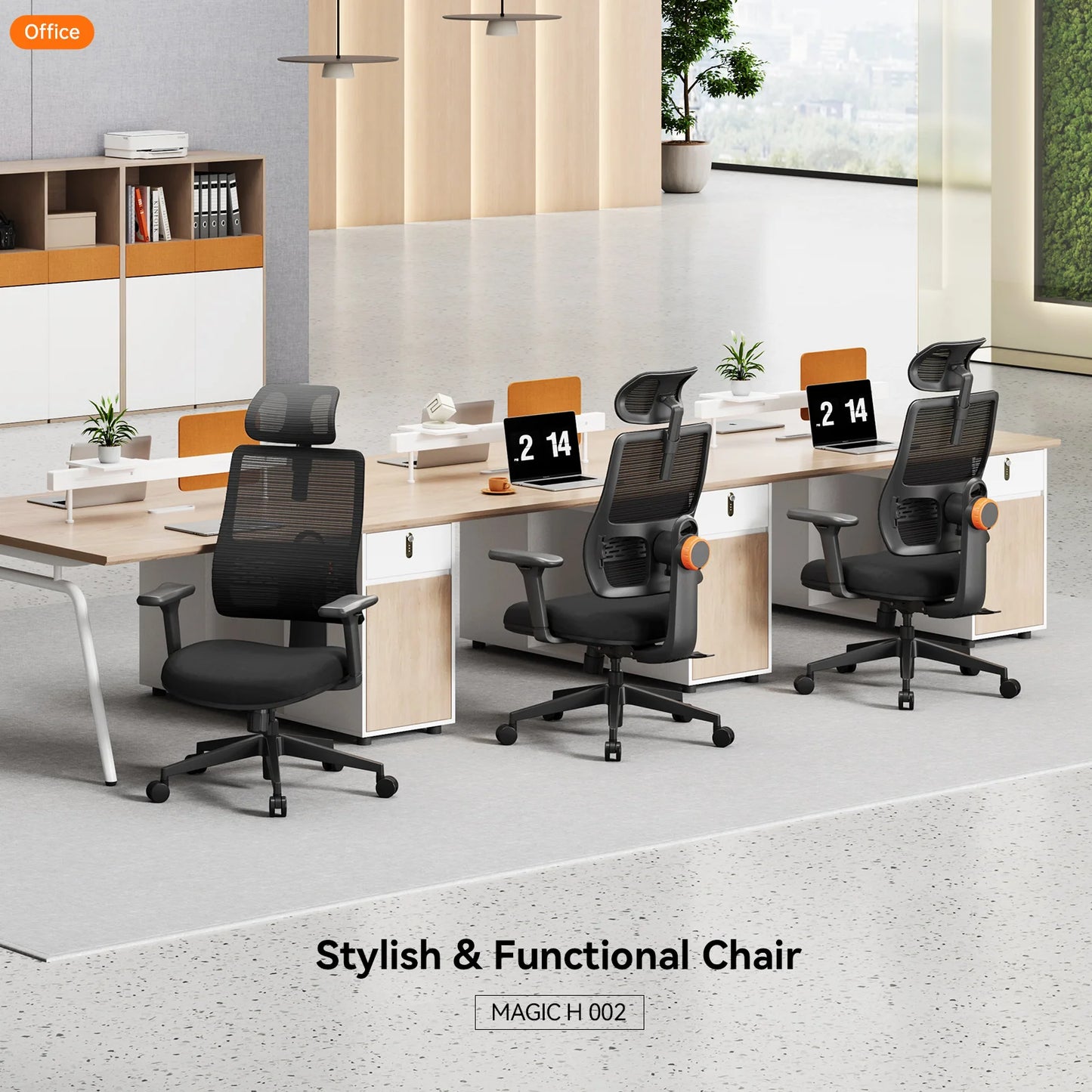 NEWTRAL Ergonomic Office Chair, Auto-Following Backrest, Adaptive Lower Back Support, Adjustable Headrest Seat Depth Computer Chair
