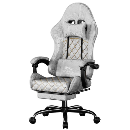 Massage Gaming Chair, Computer Office Chair with Comfy Fabric, Height Adjustable Game Chair with 360° Swivel Seat and Headrest
