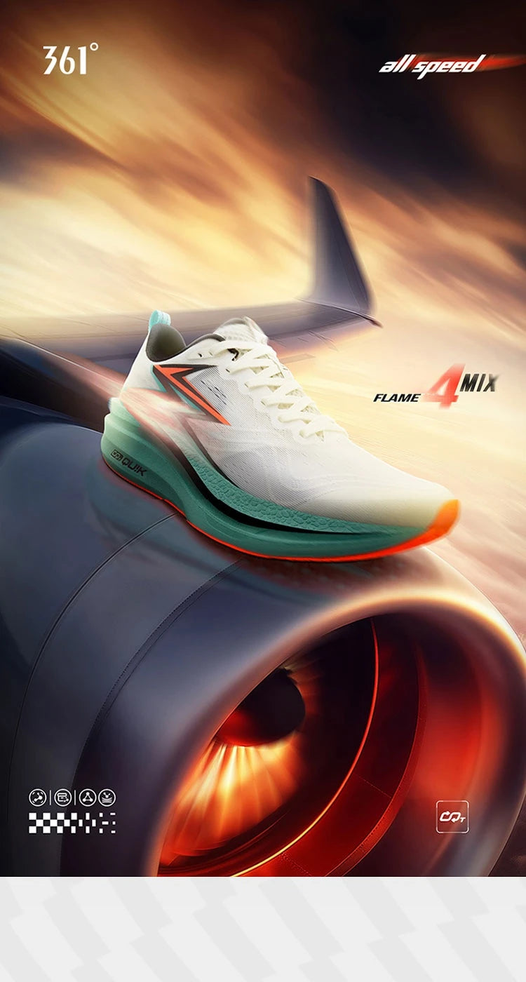 361 Degrees Flame 4.0 MIX Herren-Laufschuhe mit Carbonplatte, für Wettkämpfe und Marathon, stabiler Rückprall, verschleißfest, Herren-Sneaker 672512204