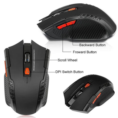 2.4G vezeték nélküli mini egér USB-vevővel, 1600DPI, professzionális optikai vezeték nélküli egér USB jobb oldali görgetéssel laptophoz és gamer PC-hez