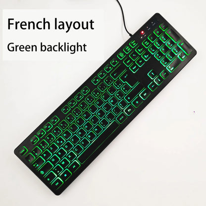 Spanish/French (AZERT)/Russian/Arabic/German keyboard layout Backlit wired Desktop Gaming Keyboard For Desktop Computer office
